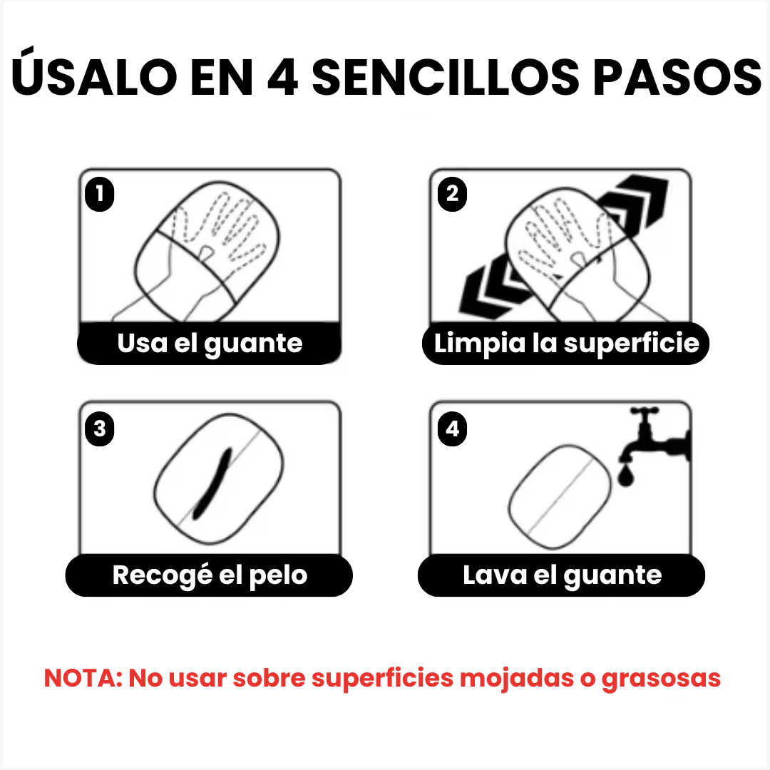 Guante Removedor de Pelos/Pelusas de Mascotas