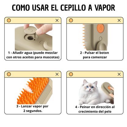Cepillo quita-pelos + cepillo a vapor para mascotas | Kit FurryClean™